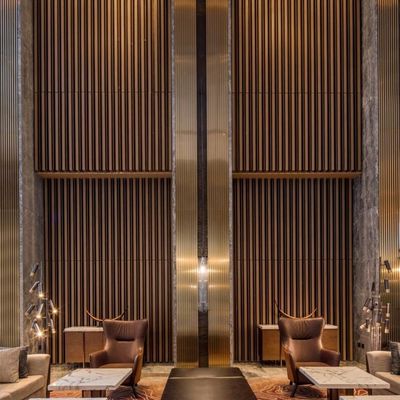 Veneer Finish Acoustic Wood Slat Panels With Felt Backing W600xL2400xT21mm