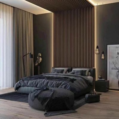 Black Oak Acoustic Wooden Slat Wall Panels 600x2400mm 0.85 NRC Sound Absorption