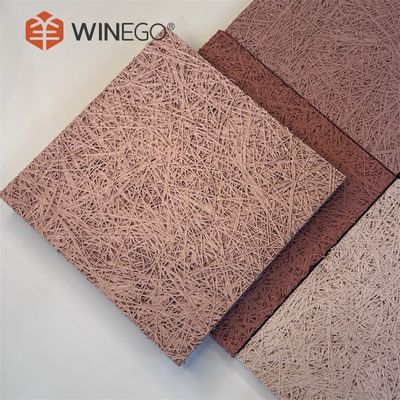 Colorful Painting Wood Wool Acoustic Panels Customized Shapes Decoration