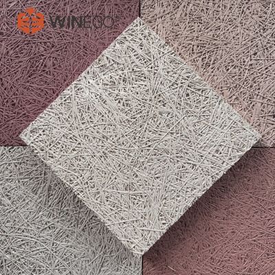 Colorful Painting Wood Wool Acoustic Panels Customized Shapes Decoration