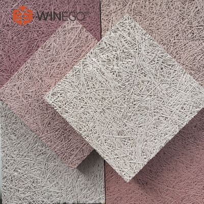 Colorful Painting Wood Wool Acoustic Panels Customized Shapes Decoration