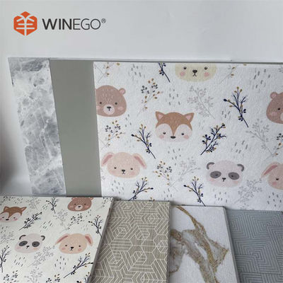 Noise Reduction Woodgrain Print PET Decorative Acoustic Panels 9mm Thick