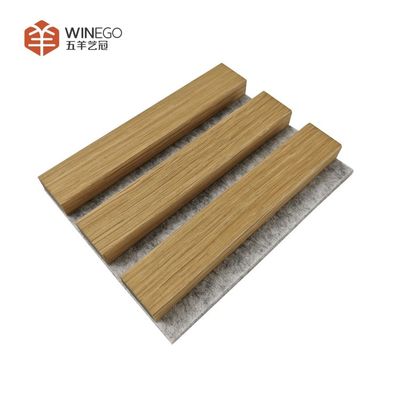 Modern Luxurious Wood Slat Acoustic Panel Elegant Veneer Finish For Studio