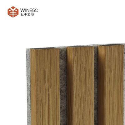 Modern Luxurious Wood Slat Acoustic Panel Elegant Veneer Finish For Studio