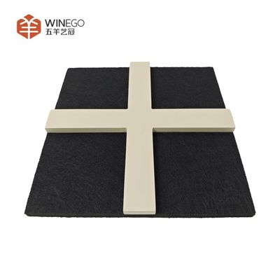 Artistic Geometric PET 3D Wood Slat Acoustic Wall Panels with Painted