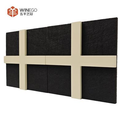 Artistic Geometric PET 3D Wood Slat Acoustic Wall Panels with Painted